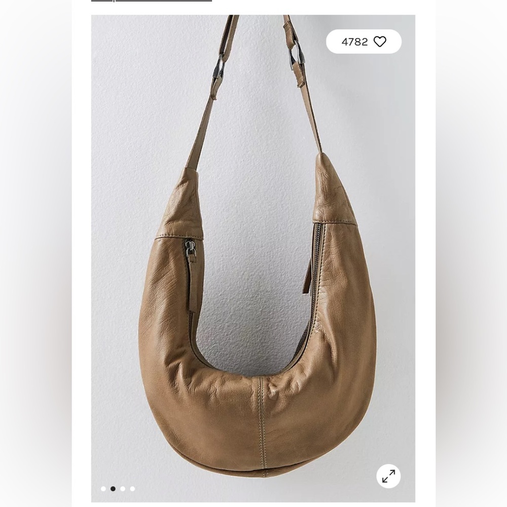 Free People tan crescent leather shoulder bag